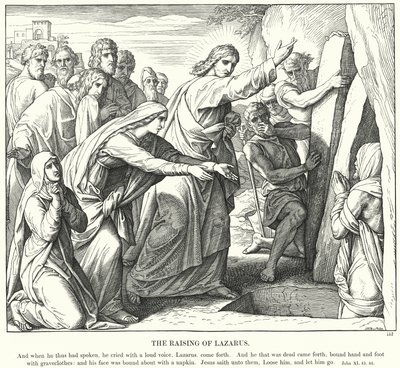 The Raising of Lazarus (gravyr) av Julius (after) Schnorr von Carolsfeld