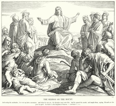 Bergspredikan (gravyr) av Julius (after) Schnorr von Carolsfeld