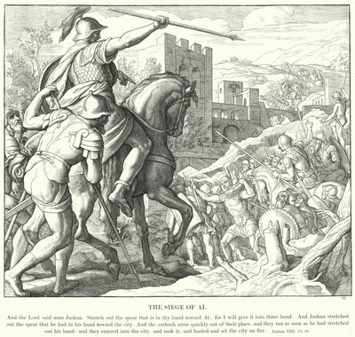 Belägringen av Ai (gravyr) av Julius (after) Schnorr von Carolsfeld