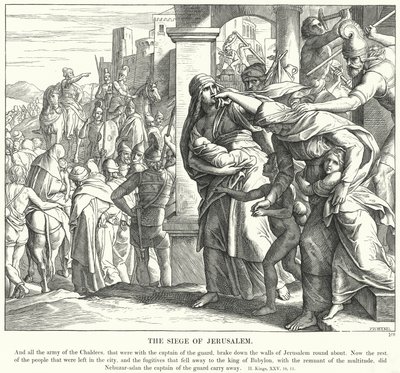 Belägringen av Jerusalem (gravyr) av Julius (after) Schnorr von Carolsfeld