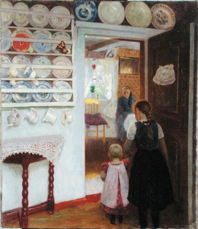 Interiör av ett fiskarhus i Finkenwerder av Julius August Friedrich Theodor von Ehren