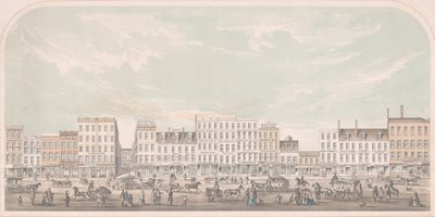 Broadway, New York från Canal till Grand Street, West Side, 1856. av Julius Bien