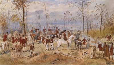 Rävjakt, c. 1890 av Julius Blaas von