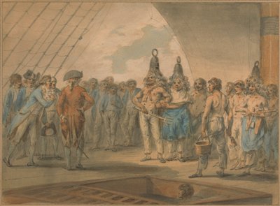 Crossing the Line-ceremonin ombord på skeppet, "Vestal" av Julius Caesar Ibbetson