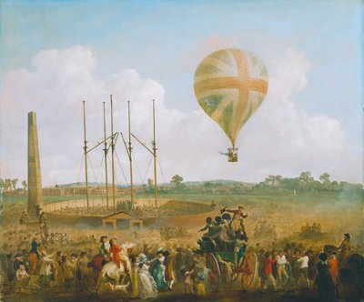 George Biggins uppstigning i Lundardis ballong av Julius Caesar Ibbetson
