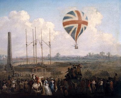 Mr. Lunardis New Balloon, 29 juni 1785 av Julius Caesar Ibbetson