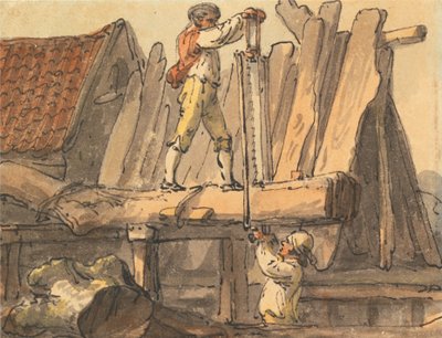 Sågad till plankor av Julius Caesar Ibbetson