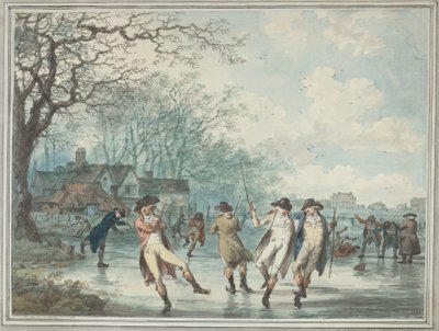 Skridskoåkare på Serpentine i Hyde Park av Julius Caesar Ibbetson