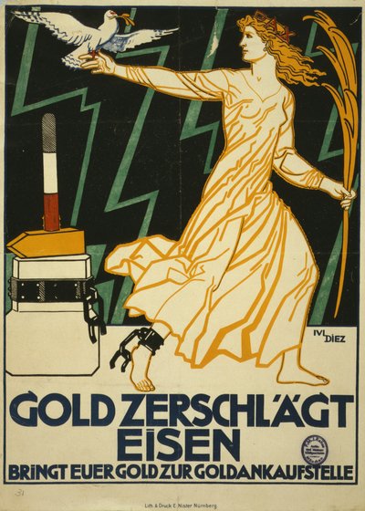 Guld krossar järn. Ta ditt guld till guldinköpscentralen av Julius Diez