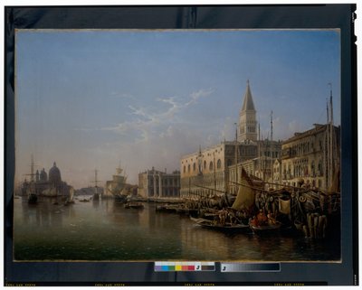 Venedig: Riva Degli Schiavoni, västerut med Punta Della Dogana av Julius Eduard Wilhelm Helfft