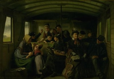 I en tredje klass järnvägskupé av Julius Exner