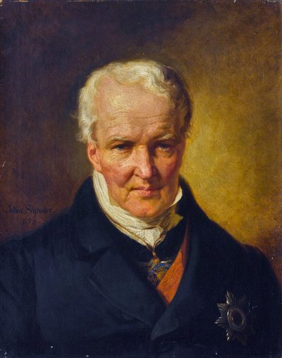 Porträtt av Alexander (Alexandre) von Humboldt (1769-1859) - Julius Schrader (1815-1900). Olja på duk av Julius Friedrich Anton (after) Schrader