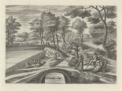 augusti Avgvstvs (titel på objekt) De tolv månaderna (serietitel) av Julius Goltzius
