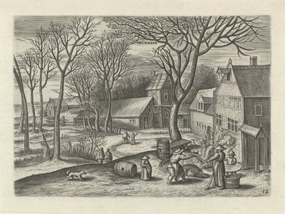 December (titel på objekt) De tolv månaderna (serietitel) av Julius Goltzius