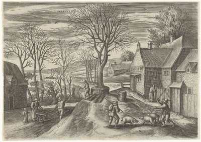 februari Febrvarivs (titel på objekt) De tolv månaderna (serietitel) av Julius Goltzius
