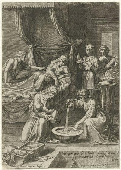 Jungfru Marias födelse av Julius Goltzius