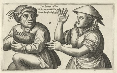 Hönsmakare Ordlekar om förhållandet mellan man och kvinna (serietitel) av Julius Goltzius