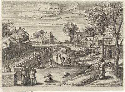 januari Ianvarivs (titel på objekt) De tolv månaderna (serietitel) av Julius Goltzius