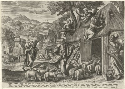 Peter som en god herde Liknelsen om den gode herden (serietitel) av Julius Goltzius