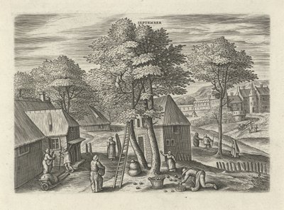september (titel på objekt) De tolv månaderna (serietitel) av Julius Goltzius