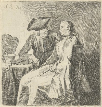 Man och kvinna vid ett bord av Julius Henricus Quinkhard
