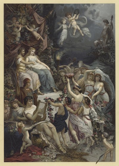 Illustration till en midsommarnattsdröm (chromolitho) av Julius Hoeppner