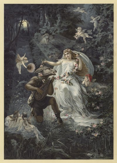 Illustration till en midsommarnattsdröm (chromolitho) av Julius Hoeppner