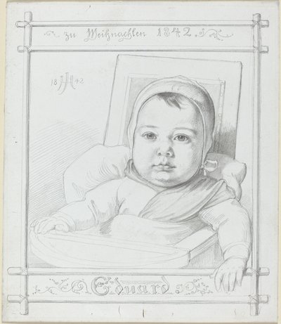 Eduard, konstnärens spädbarn av Julius Hubner