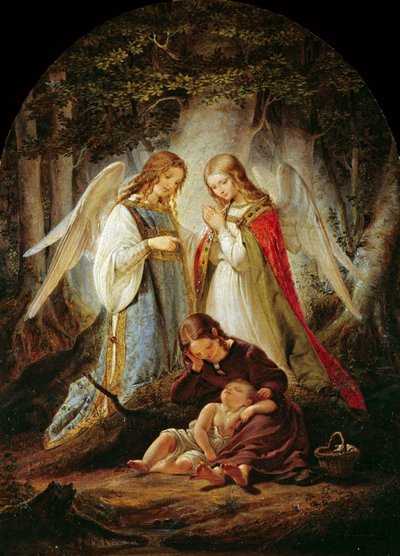 Skyddsänglarna, 1836. av Julius Huebner