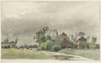 Segla som leder till en gård av Julius Jacobus van de Sande Bakhuyzen