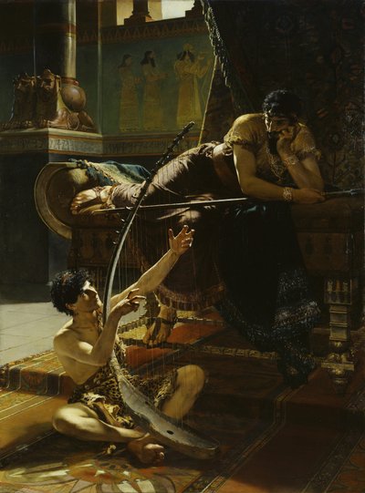 David och Saul, 1885 av Julius Kronberg