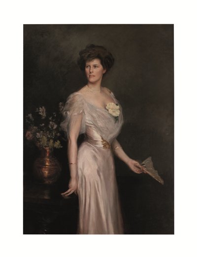 Kvinna med solfjäder : Porträtt av Mrs Antonio Yznaga Stewart av Julius Leblanc Stewart