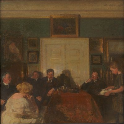 En fest i konstnärens hem av Julius Paulsen
