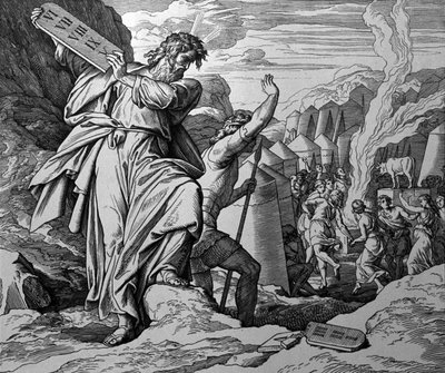 Tillbedjan av den gyllene kalven av Julius Schnorr von Carolsfeld