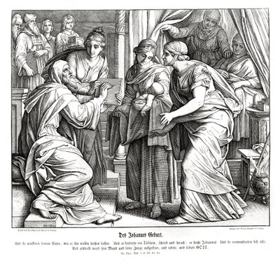 Johannes födelse, Lukasevangeliet av Julius Schnorr von Carolsfeld