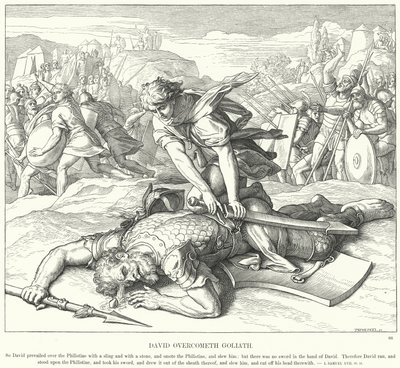 David övervinner Goliat av Julius Schnorr von Carolsfeld