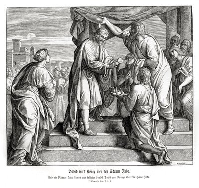 David blir kung i Juda, 2 Samuel av Julius Schnorr von Carolsfeld