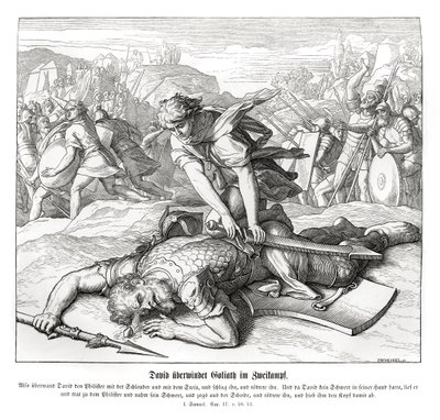 David besegrar Goliat av Julius Schnorr von Carolsfeld