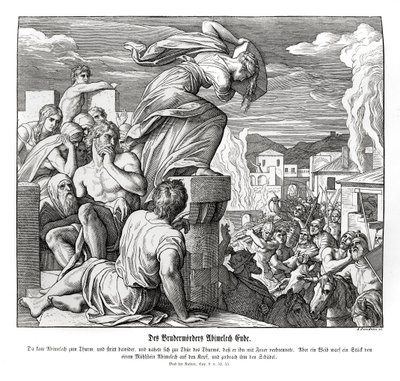 Abimeleks död, domare av Julius Schnorr von Carolsfeld