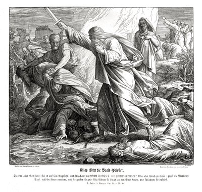 Elia dödar Baals profeter av Julius Schnorr von Carolsfeld