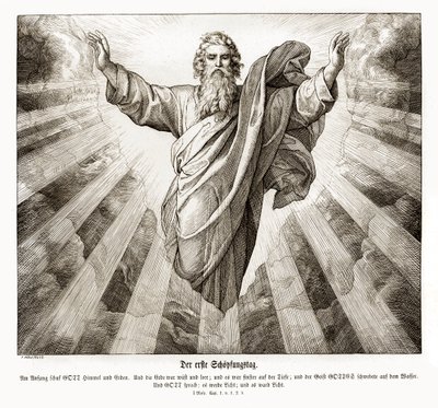 Skapelsens första dag, Genesis av Julius Schnorr von Carolsfeld