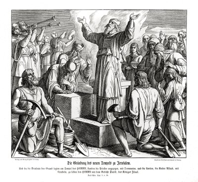 Grundandet av det nya templet i Jerusalem, Ezra av Julius Schnorr von Carolsfeld