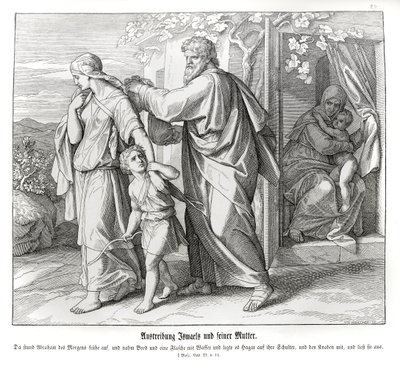 Hagar och Ismael skickas iväg, 1 Mosebok av Julius Schnorr von Carolsfeld