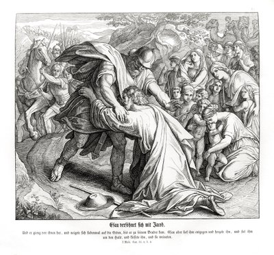 Jakob och Esau försonas, 1 Mos av Julius Schnorr von Carolsfeld