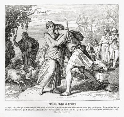 Jakob och Rakel vid brunnen, Genesis av Julius Schnorr von Carolsfeld
