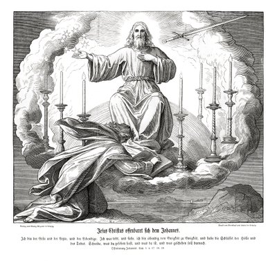 Jesus Kristus uppenbarar sig för Johannes, Uppenbarelseboken av Julius Schnorr von Carolsfeld