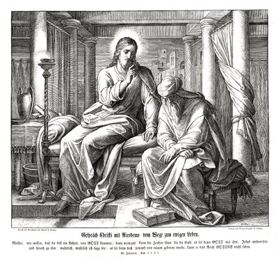 Jesus och Nikodemus, Johannesevangeliet av Julius Schnorr von Carolsfeld