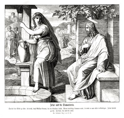 Jesus och den samaritanska kvinnan, Johannesevangeliet av Julius Schnorr von Carolsfeld