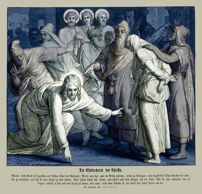 Jesus och den äktenskapliga kvinnan, Johannesevangeliet av Julius Schnorr von Carolsfeld