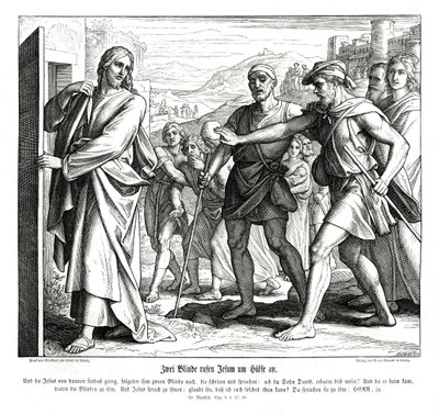 Jesus och de blinda, Matteusevangeliet av Julius Schnorr von Carolsfeld
